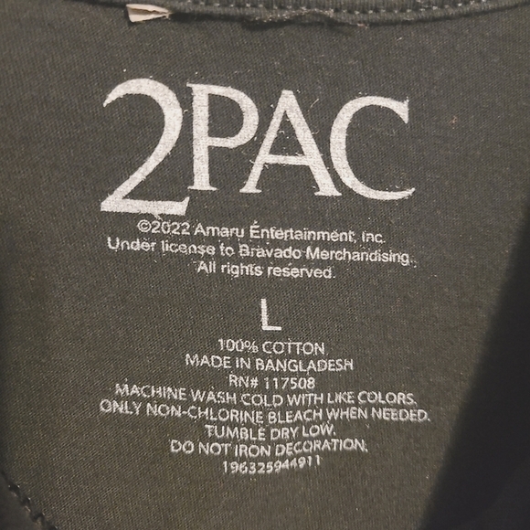 2Pac | Unisex Black 2Pac "Trust Nobody" Short Sleeve Graphic Tee (Size Large) - Picture 3 of 10